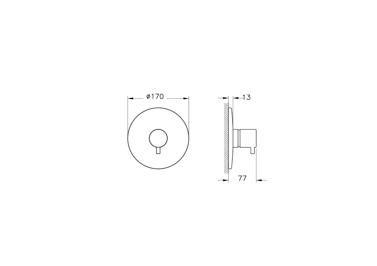 Встраиваемый душевой комплект VitrA Root (Рут) Round (Раунд) (Рут Раунд) A49307EXP с термостатом хром латунь