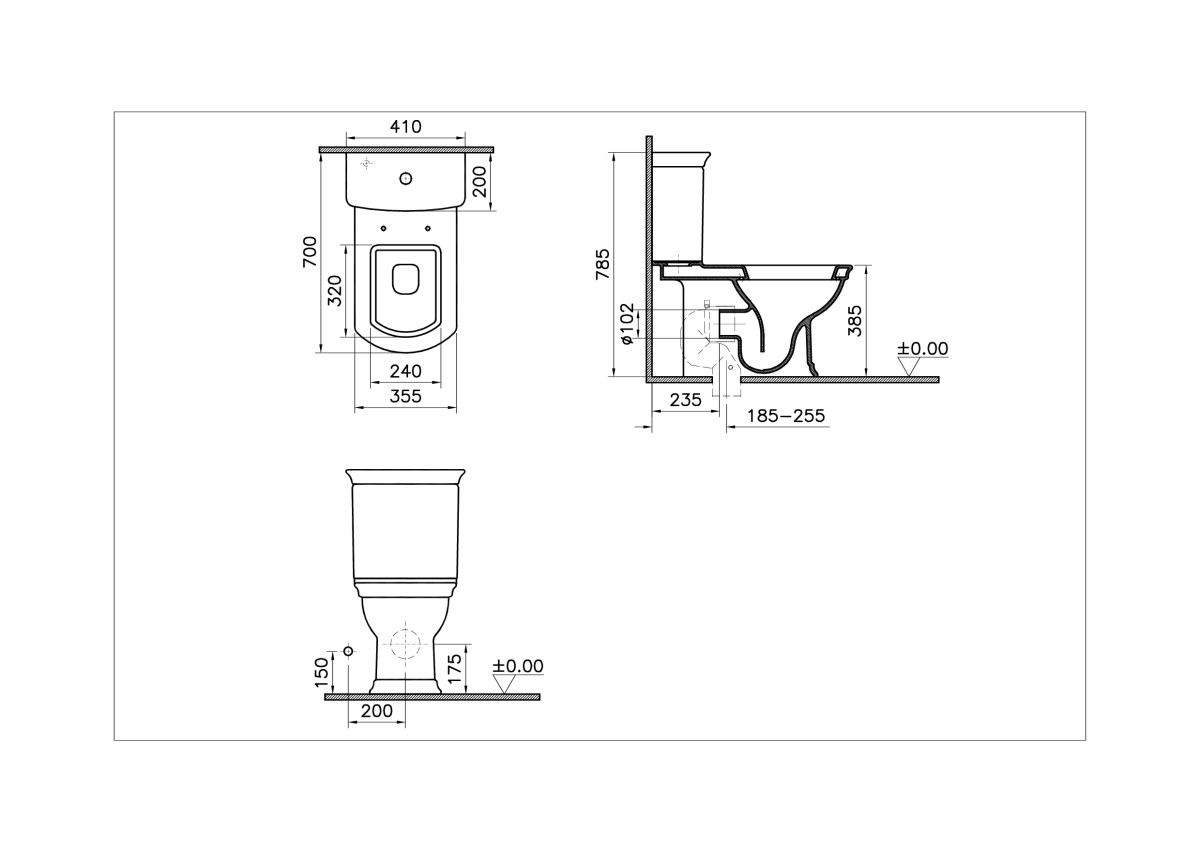 Унитаз-компакт напольный VitrA Serenada (Серенада) 9722B003-7203 с сиденьем микролифт белый санитарный фарфор антибактериальное покрытие Hygiene (Хайджн)