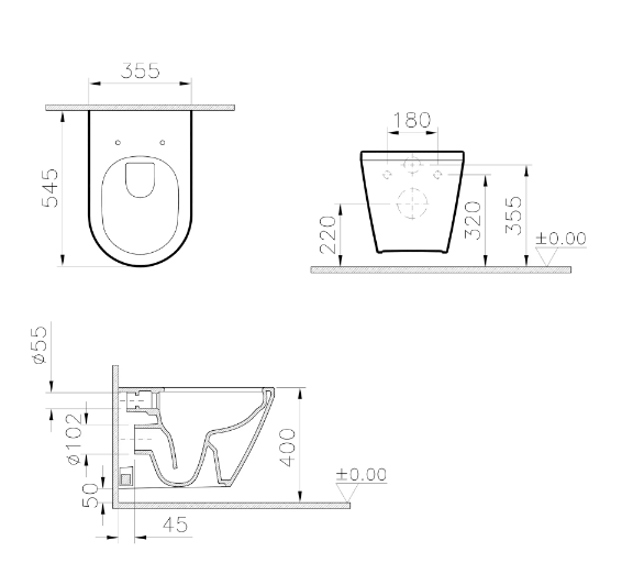 Комплект инсталляция с унитазом Vitra Allegro 9856B003-7204