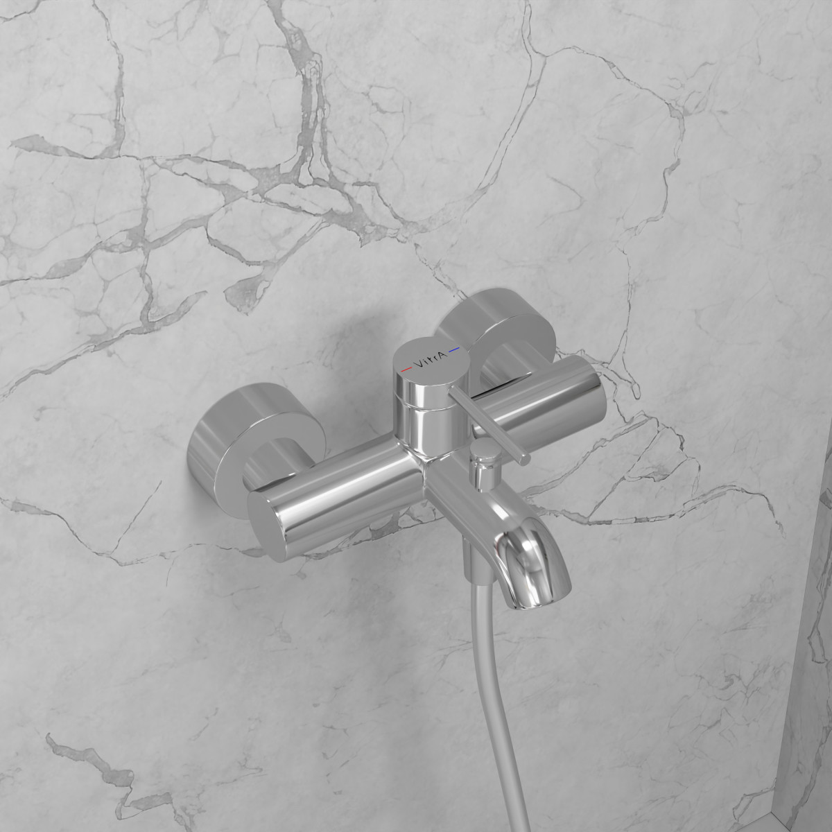 Настенный смеситель для ванны VitrA Minimax Round (Раунд) (Минимакс Раунд) A43548EXP однорычажный хром латунь