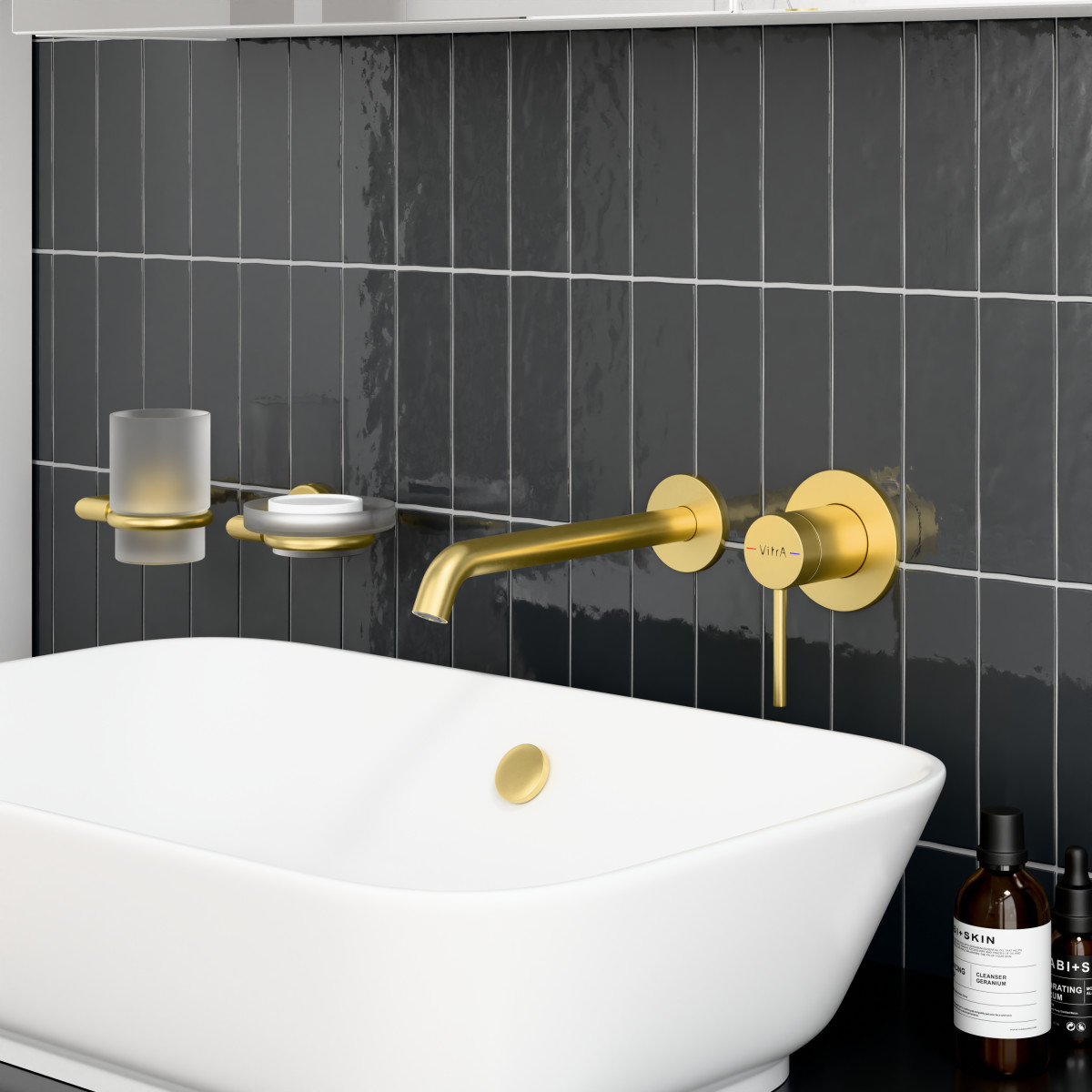 Встраиваемый смеситель для раковины VitrA Minimax Round (Раунд) (Минимакс Раунд) A4354925EXP однорычажный брашированное золото латунь