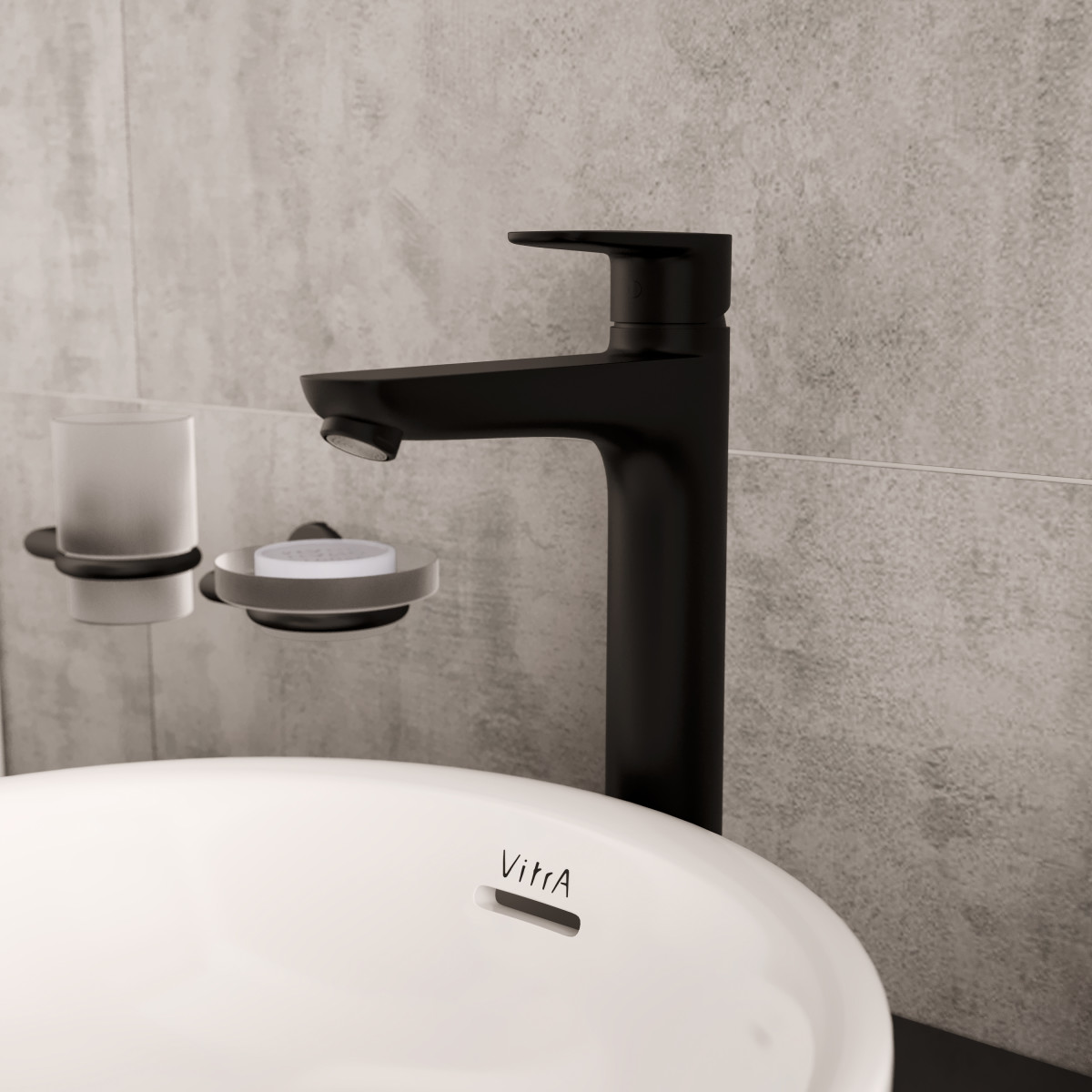 Смеситель для раковины VitrA Flow Soft (Флоу Софт) A4301036EXP однорычажный матовый черный латунь