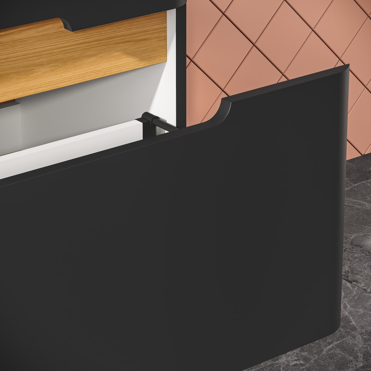 Тумба с раковиной для ванной VitrA Sento (Сенто) 60838 100 см матовая антрацит МДФ