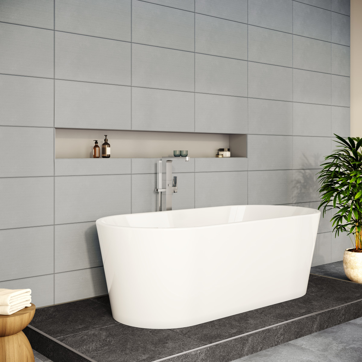 Ванна VitrA Geo 65370006000 170 x 80,5 см отдельностоящая акриловая прямоугольная белая