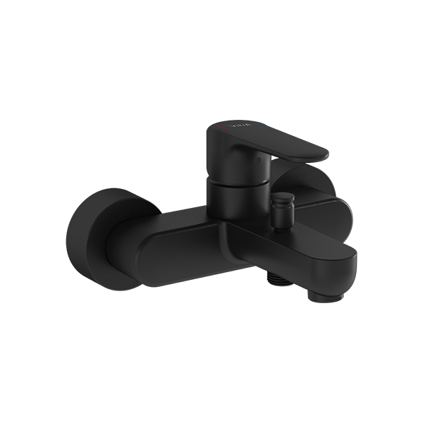 Смеситель настенный VitrA Root Round A4272536EXP для ванны однорычажный матовый черный латунь