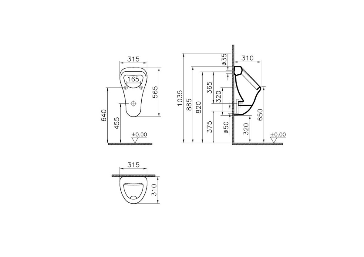 Писсуар VitrA Arkitekt 6201B003-0199 настенный белый антибактериальное покрытие Hygiene
