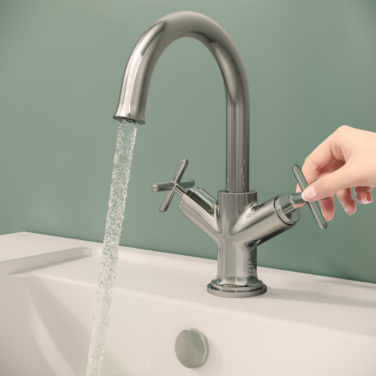 Смеситель для раковины VitrA Origin (Ориджин) Classic (Ориджин Классик) A42884 двухрычажный хром латунь