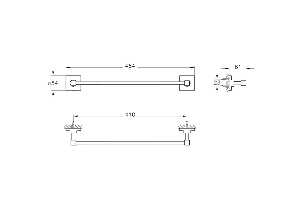 Держатель для полотенец в ванную VitrA Root A4480936 матовый черный нержавеющая сталь