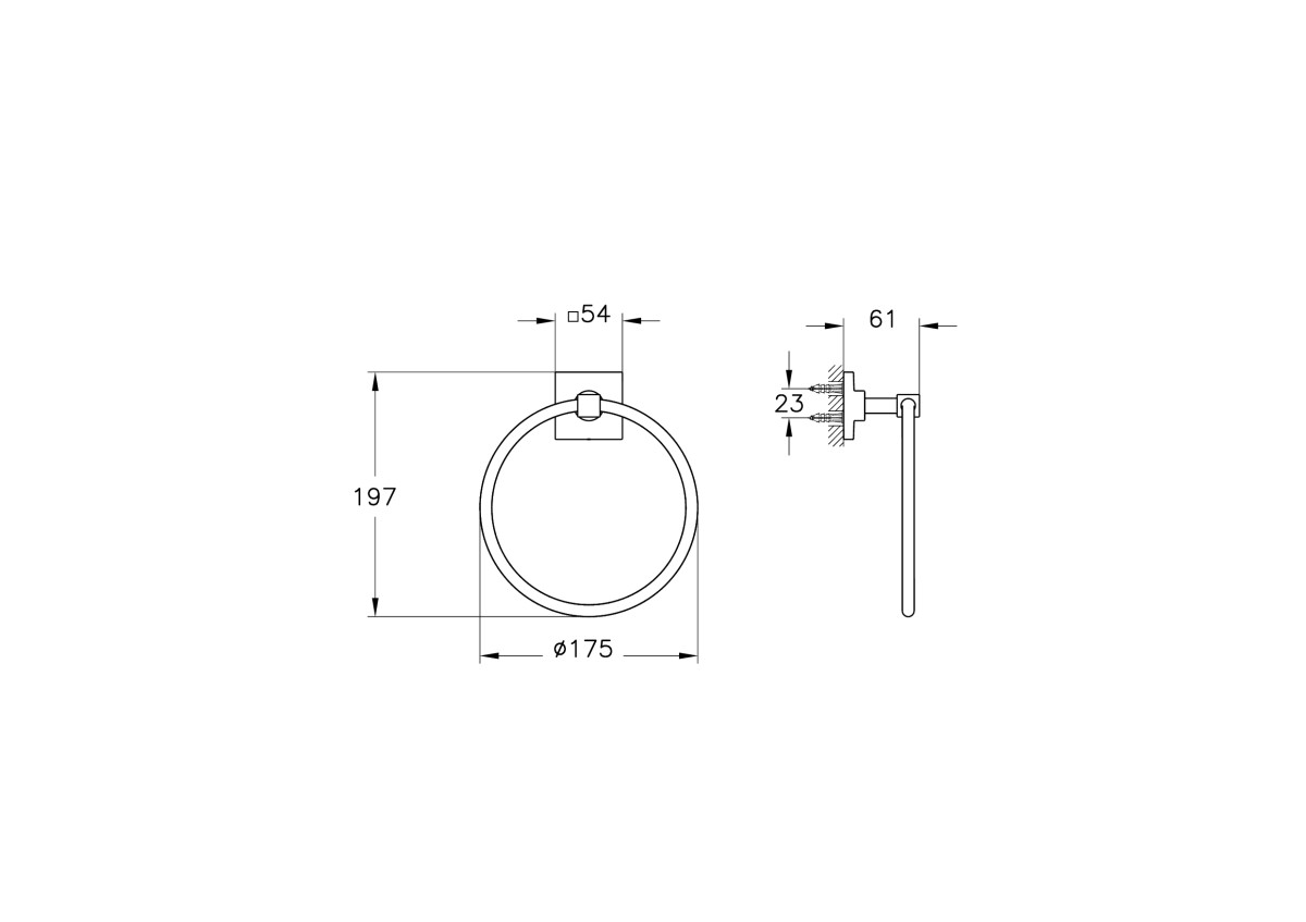 Держатель для полотенец в ванную VitrA Root A4480236 матовый черный нержавеющая сталь