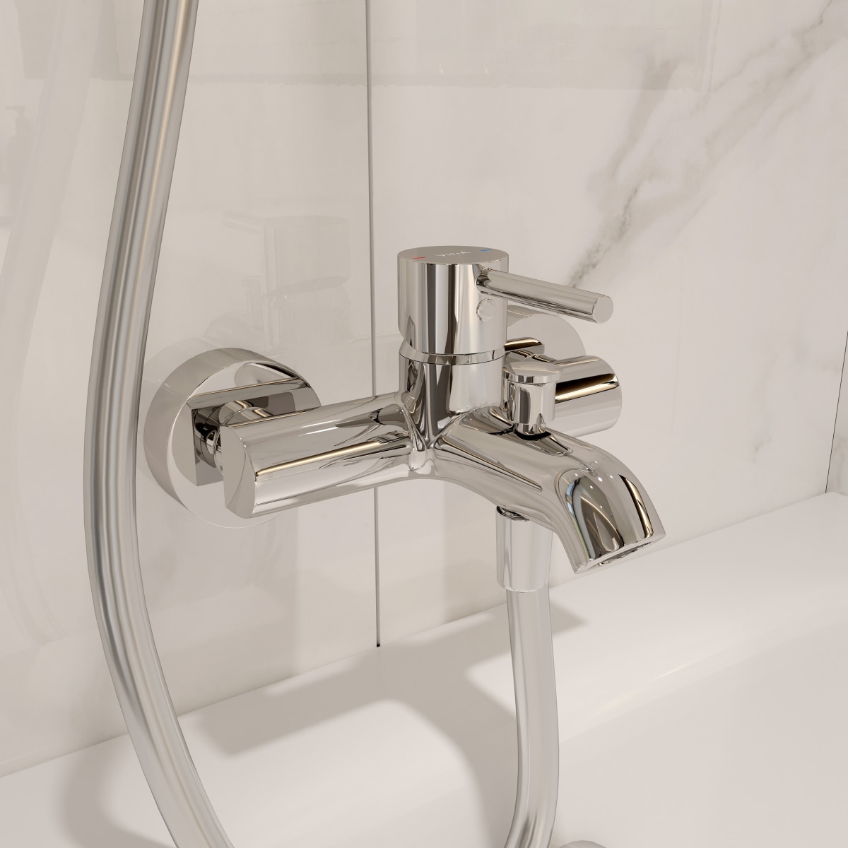 Смеситель настенный VitrA Minimax S (Минимакс С) A41994EXP, для ванны, однорычажный, хром, латунь