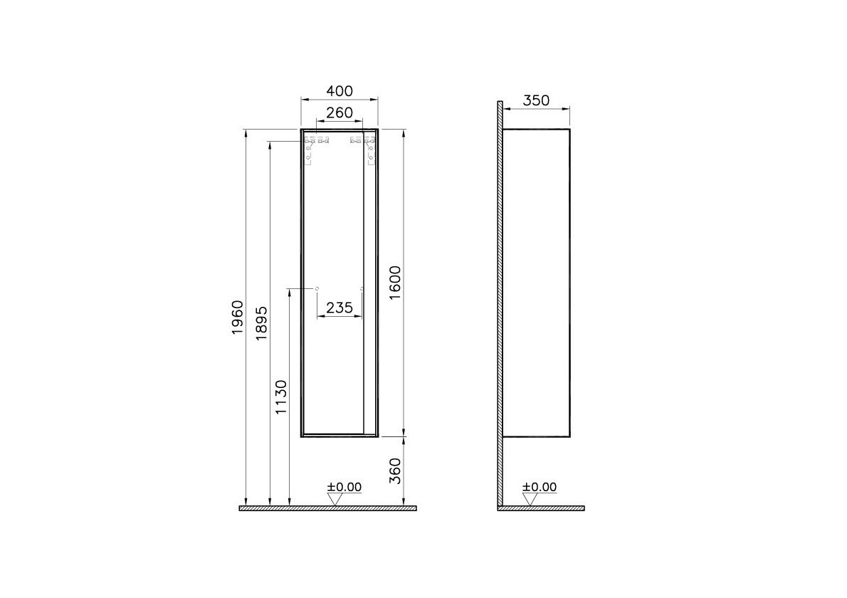 Пенал Metropole правосторонний, сливовое дерево
