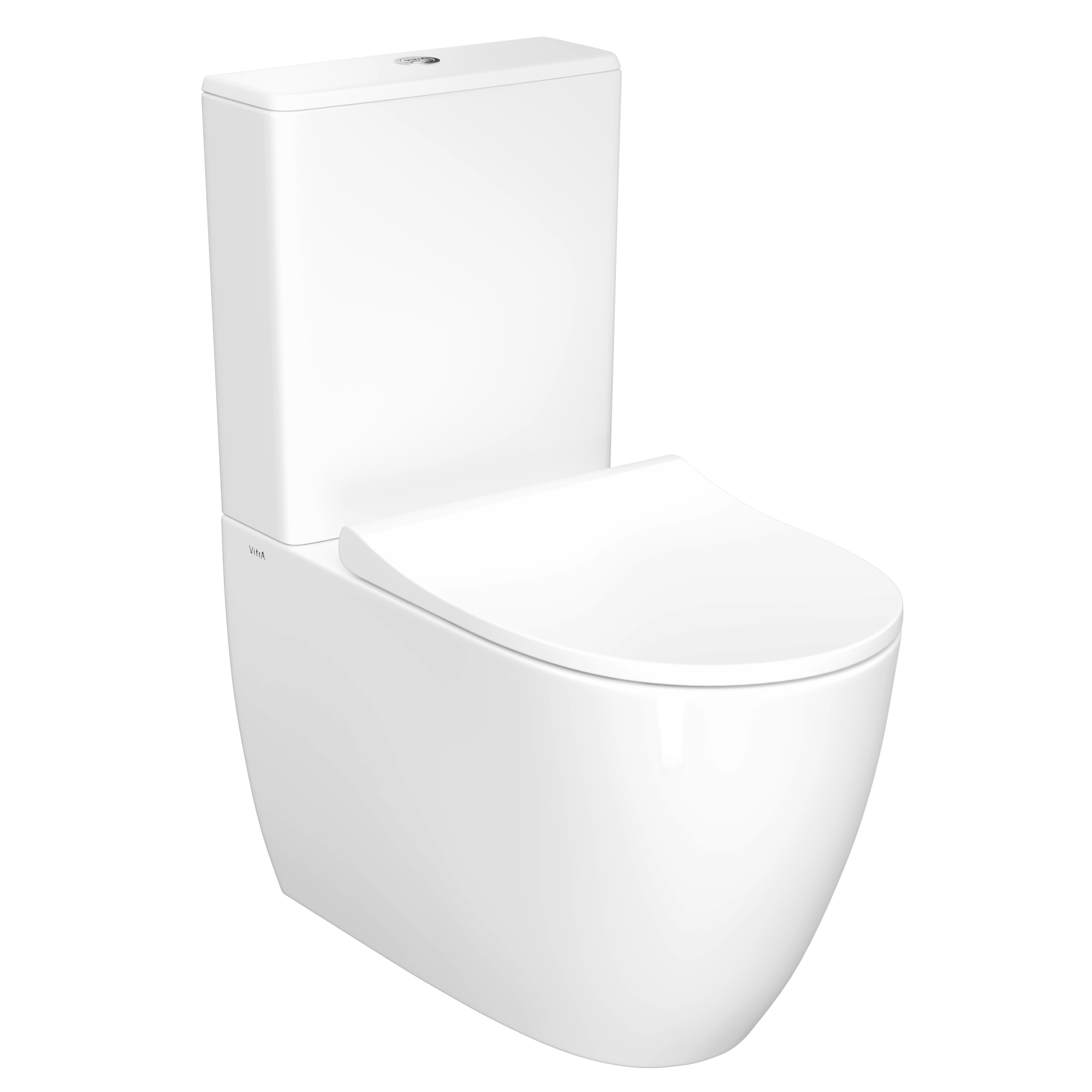 Унитаз-компакт напольный VitrA Sento 9830B003-7203 с сиденьем микролифт белый санитарный фарфор антибактериальное покрытие Hygiene