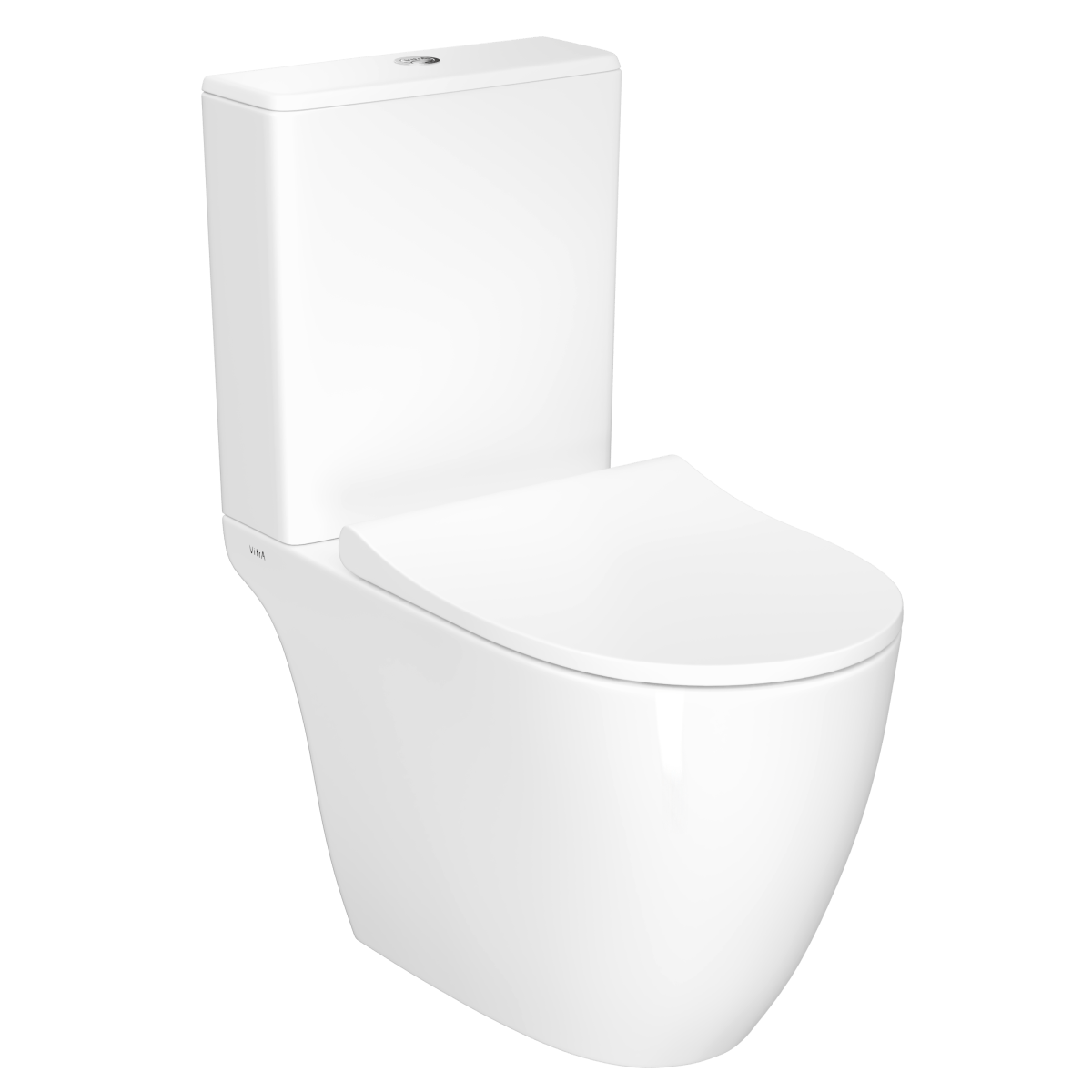 Унитаз-компакт напольный VitrA Sento 9830B003-7204 с сиденьем микролифт белый санитарный фарфор антибактериальное покрытие Hygiene