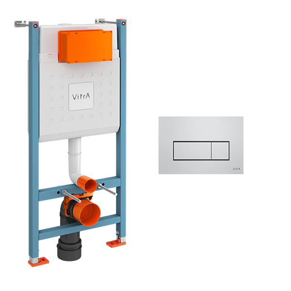 Инсталляция для унитаза VitrA V-Fix Core 800-1875 с кнопкой глянцевой хром