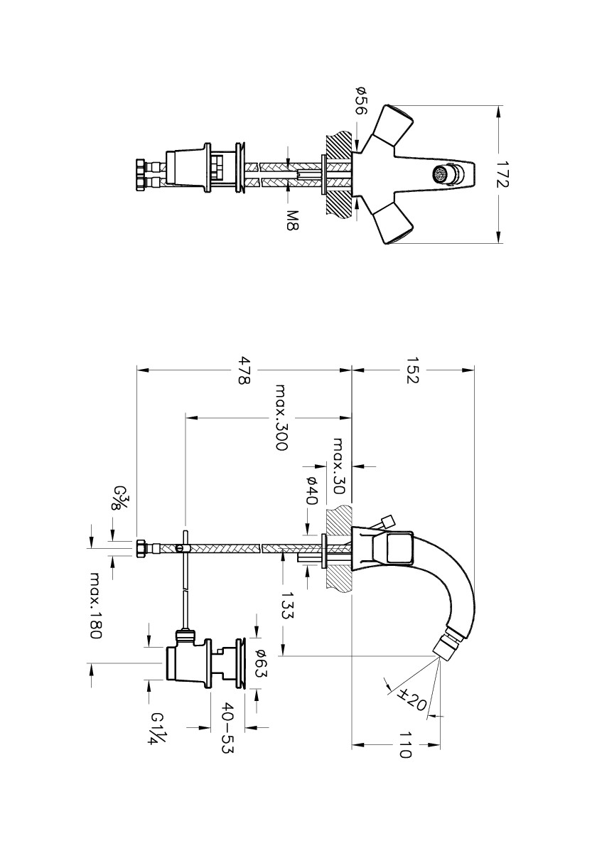 Смеситель для биде Elegance, хром
