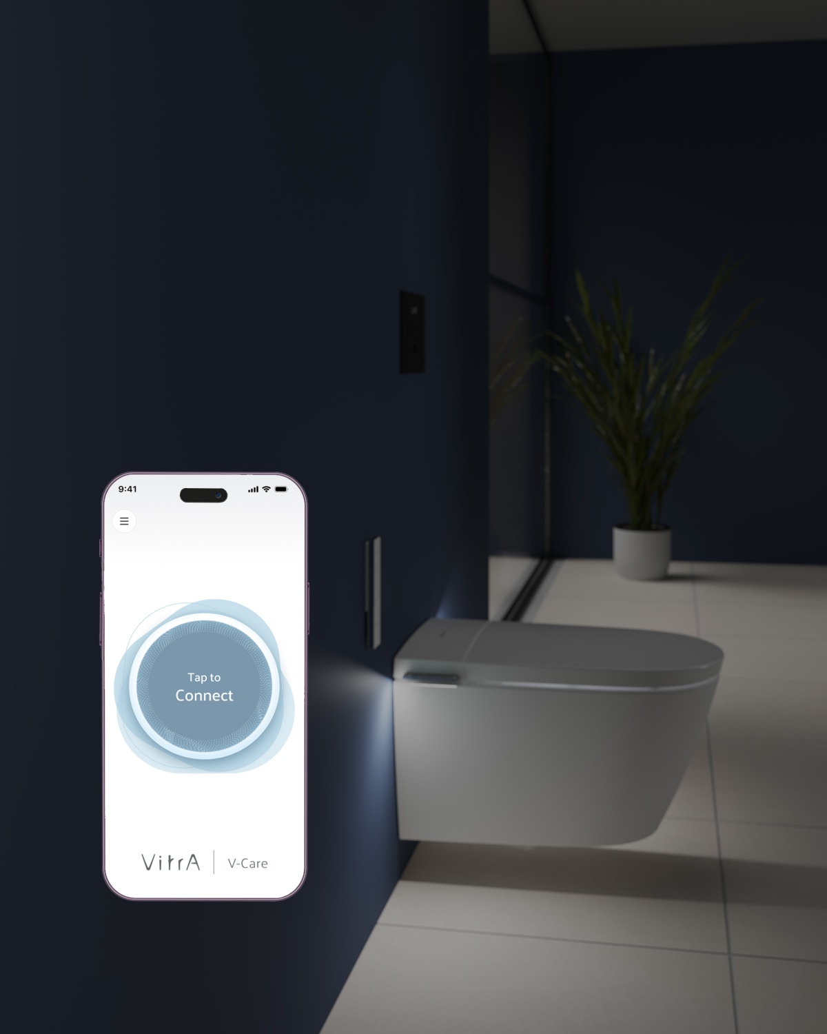 Умный унитаз VitrA V-Care 3 Prime (Ви-Кеар 3 Прайм) подвесной, смыв торнадо, управление из приложения, с пульта, с боковых клавиш, персональные настройки, вариативность струи, система самоочистки, автоматическое открывание