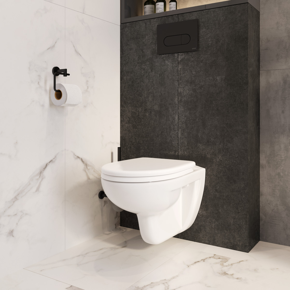 Инсталляция с унитазом VitrA S10 9842B003-7206 комплект 4 в 1 с сиденьем микролифт безободковый цвет клавиши глянцевый хром