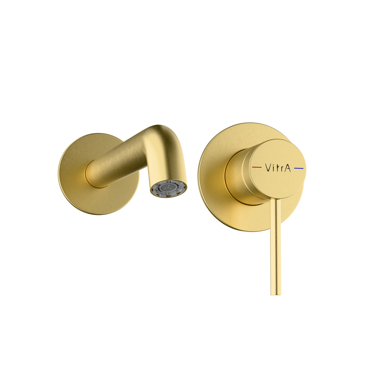 Встраиваемый смеситель для раковины VitrA Minimax Round A4354925EXP однорычажный брашированное золото латунь