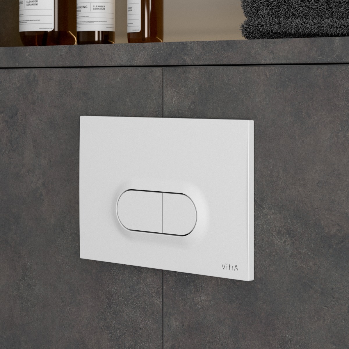 Кнопка смыва для инсталляции VitrA Loop O (Луп О) 740-0500, глянцевая, белая двойный смыв