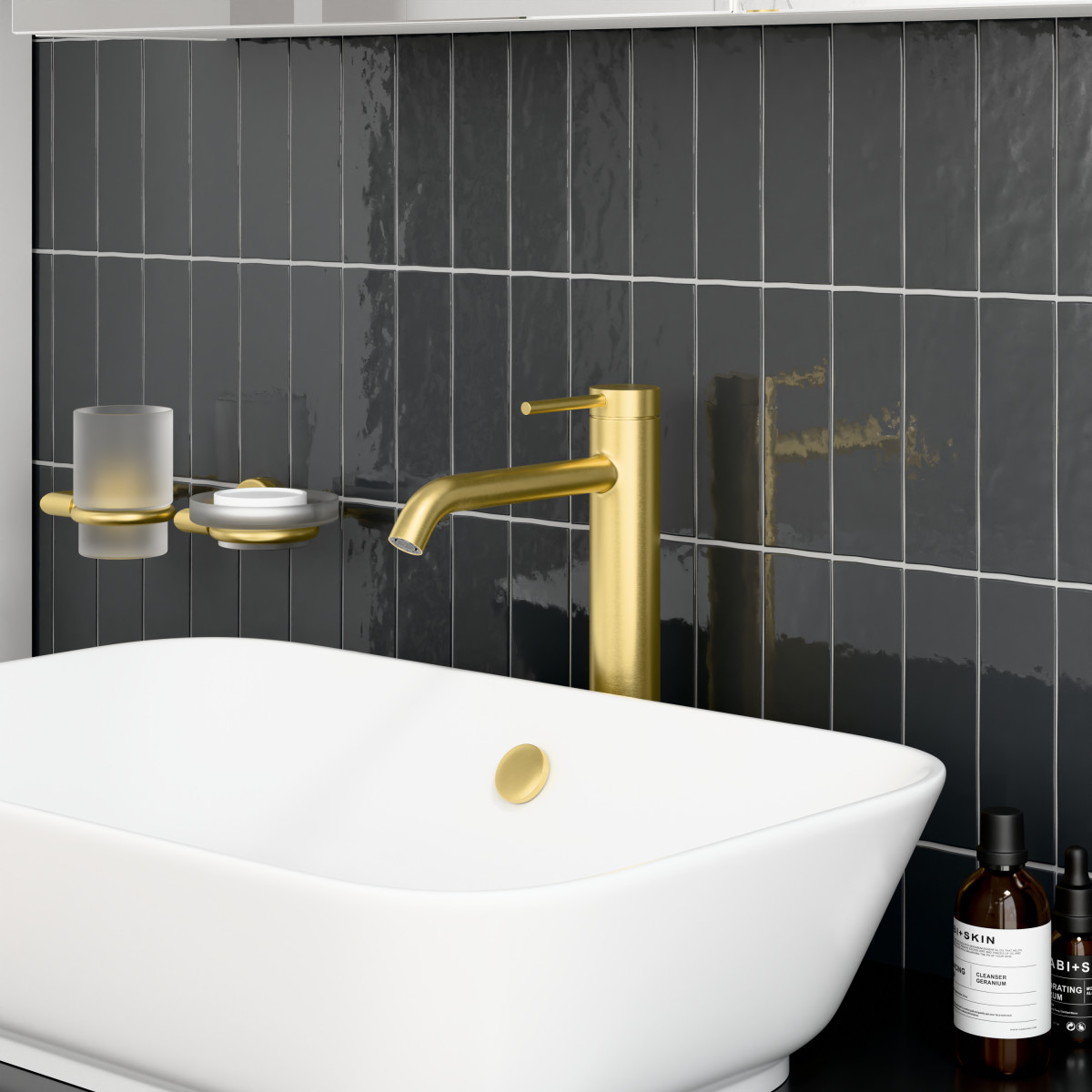 Смеситель для раковины-чаши VitrA Minimax Round (Раунд) (Минимакс Раунд) A4353425EXP однорычажный брашированное золото латунь