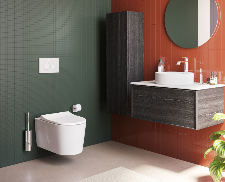 Подвесной унитаз VitrA Nest 7870B403-0075 безободковый QuantumFlush белый санитарный фарфор антибактериальное покрытие Hygiene + Clean