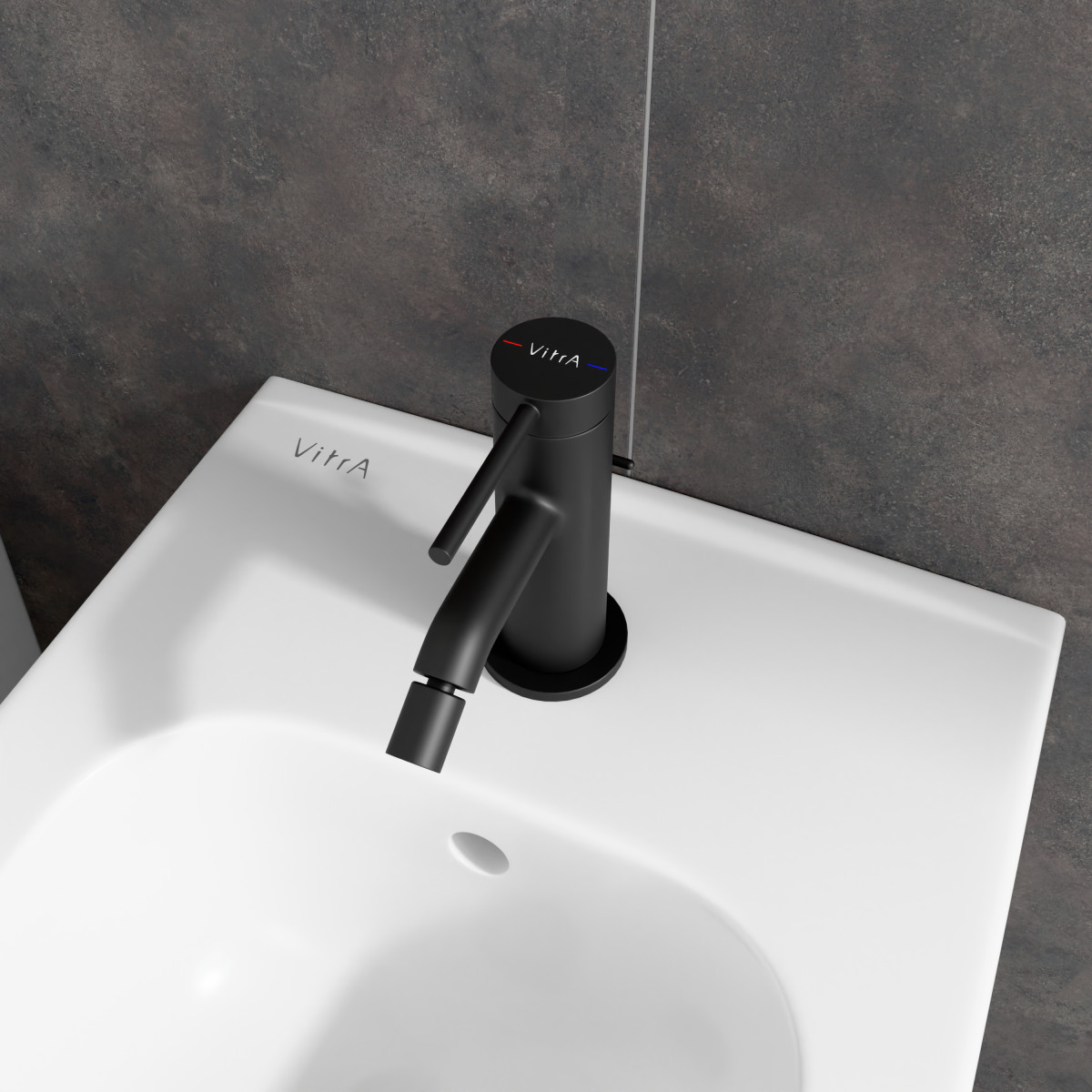 Смеситель для биде VitrA Minimax Round (Минимакс Раунд) A4353636EXP однорычажный матовый черный латунь