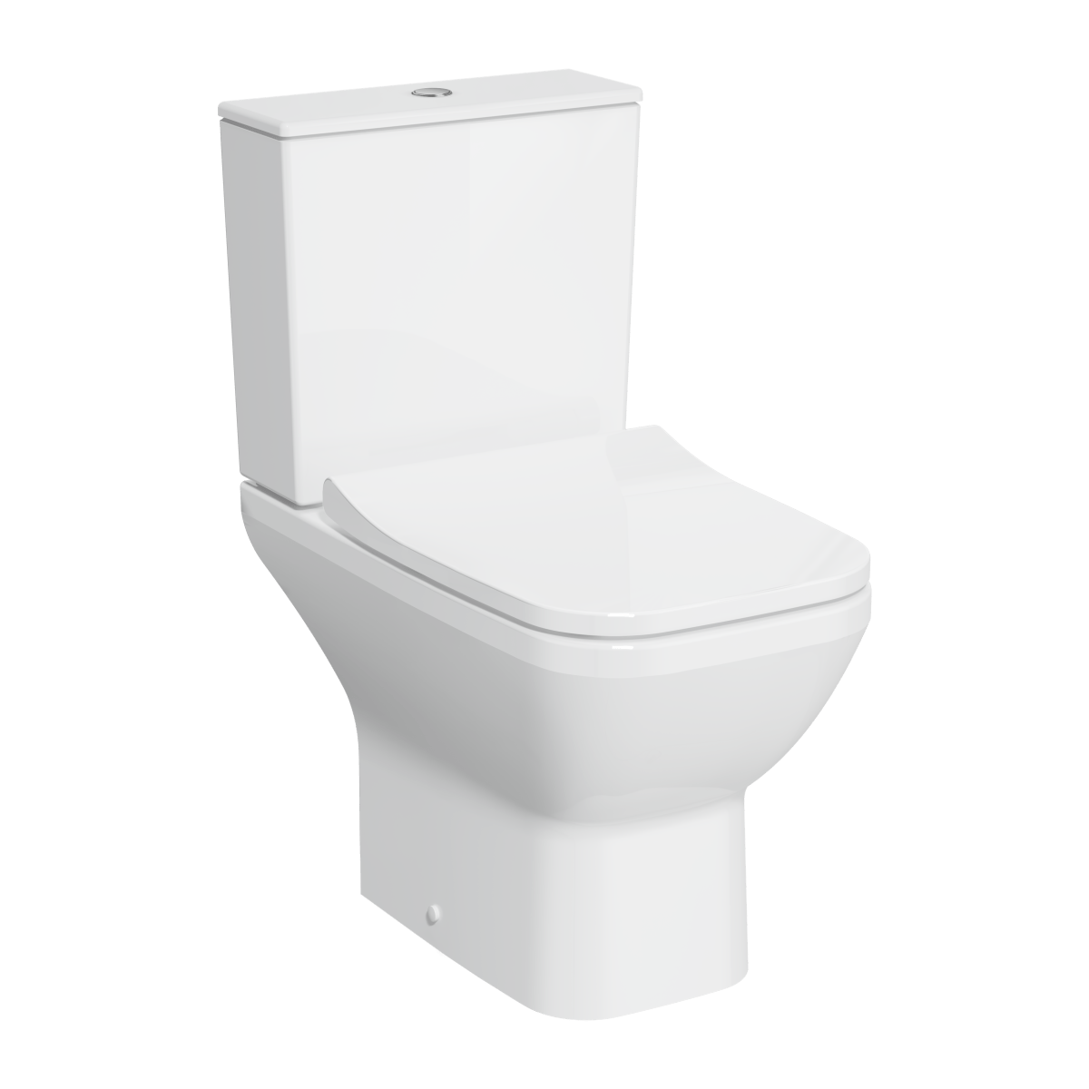 Унитаз-компакт напольный VitrA Integra Square 9833B003-7205 с сиденьем микролифт белый санитарный фарфор антибактериальное покрытие Hygiene