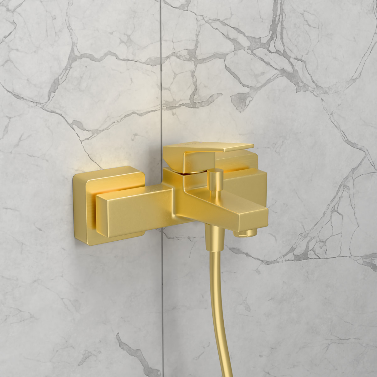 Настенный смеситель для ванны VitrA Minimax Square A4352025EXP однорычажный брашированное золото латунь