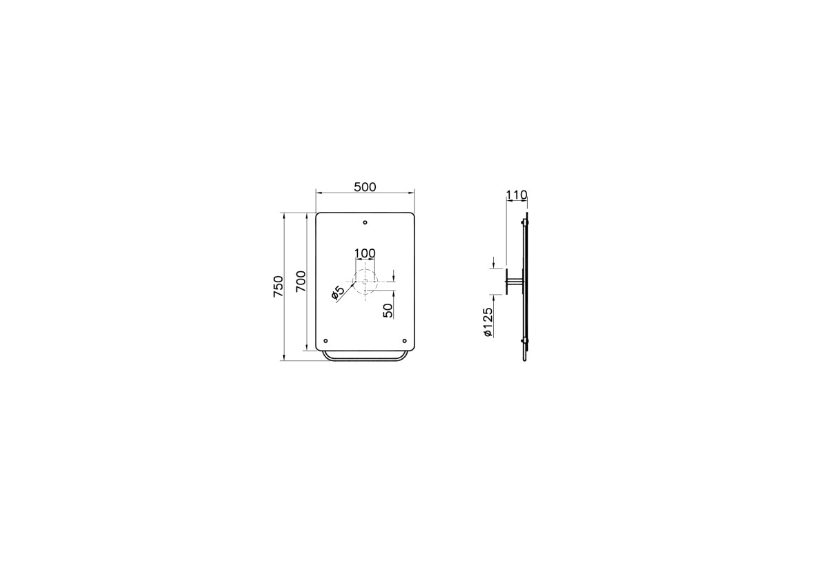 Зеркало с регулировкой наклона VitrA Arkitekta A44002