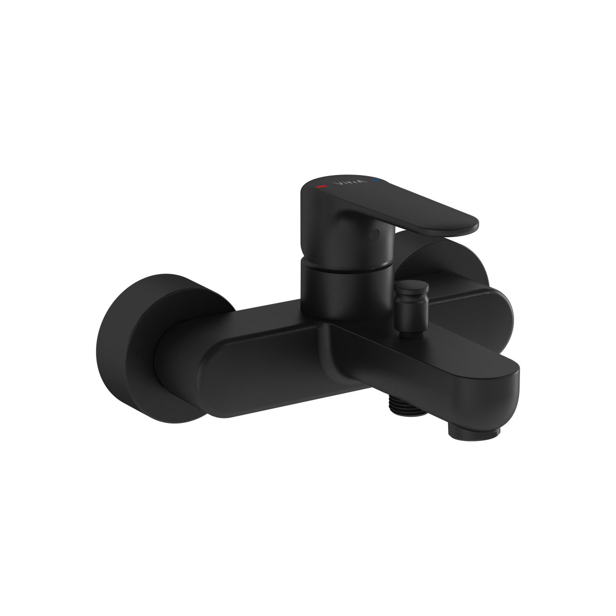 Смеситель настенный VitrA Root Round A4272536EXP для ванны однорычажный матовый черный латунь