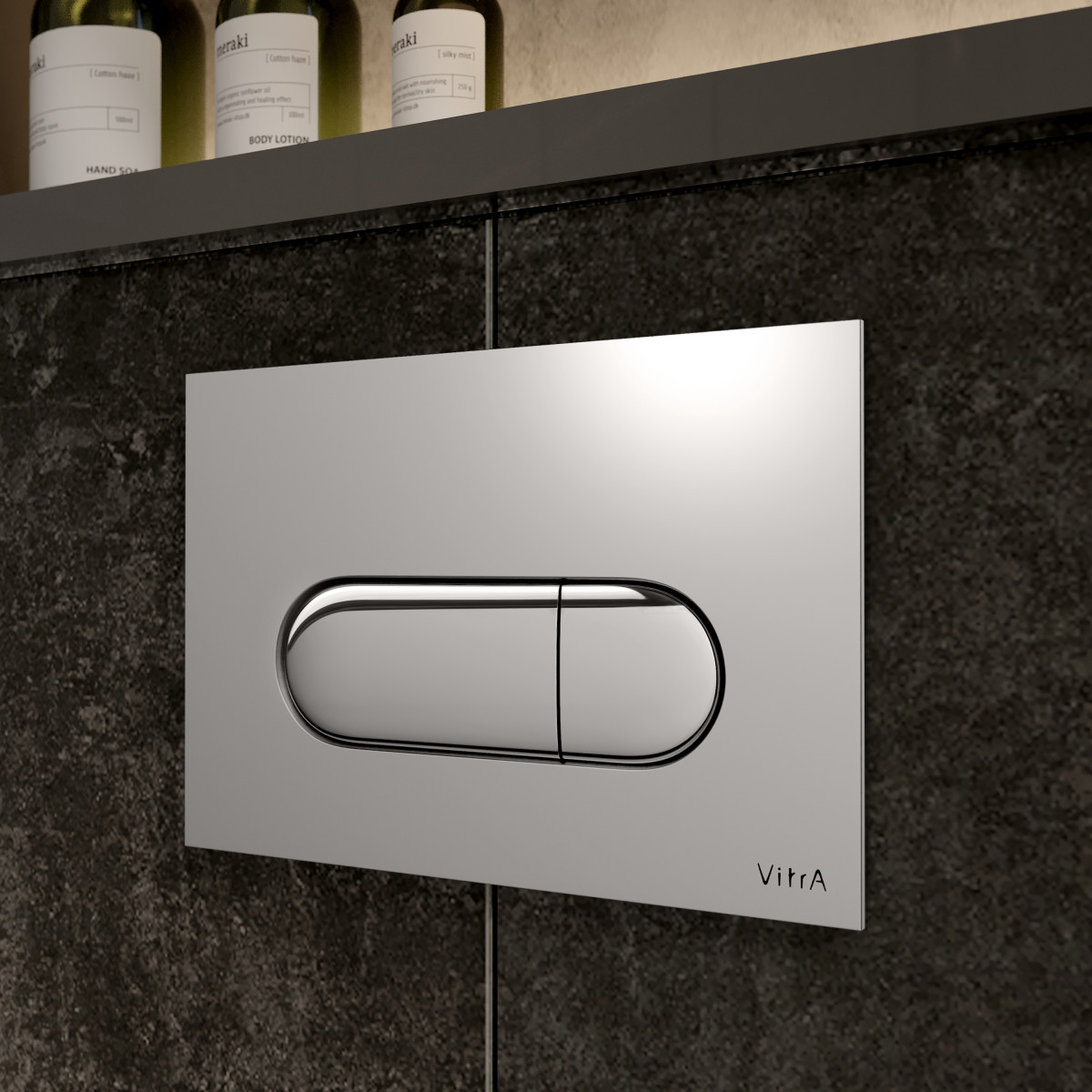 Кнопка смыва для инсталляции VitrA Root Round 740-2280 глянцевая хром двойный смыв