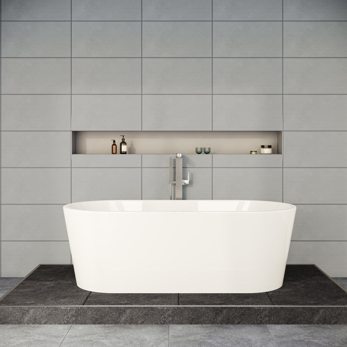 Ванна VitrA Geo 65370006000 170 x 80,5 см отдельностоящая акриловая прямоугольная белая