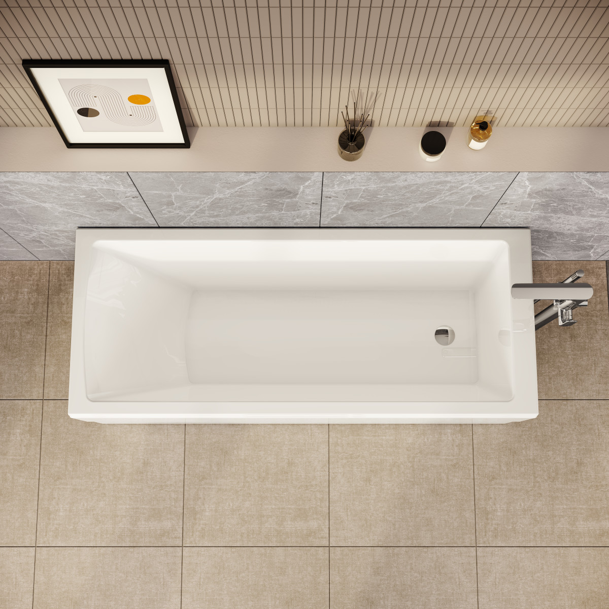 Ванна VitrA Neon (Неон) 52530001000 170 x 70 см акриловая прямоугольная белая