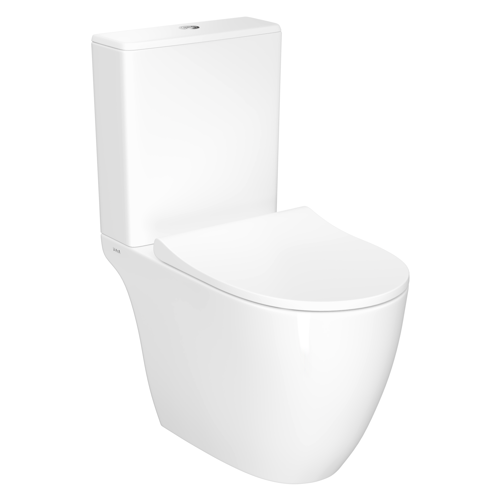 Унитаз-компакт напольный VitrA Sento 9830B003-7204 с сиденьем микролифт белый санитарный фарфор антибактериальное покрытие Hygiene