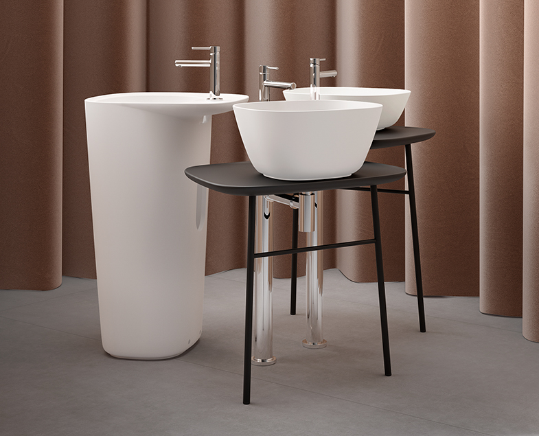 Отдельностоящий модуль Plural для раковины 70 см, высокий, матовый черный 64056