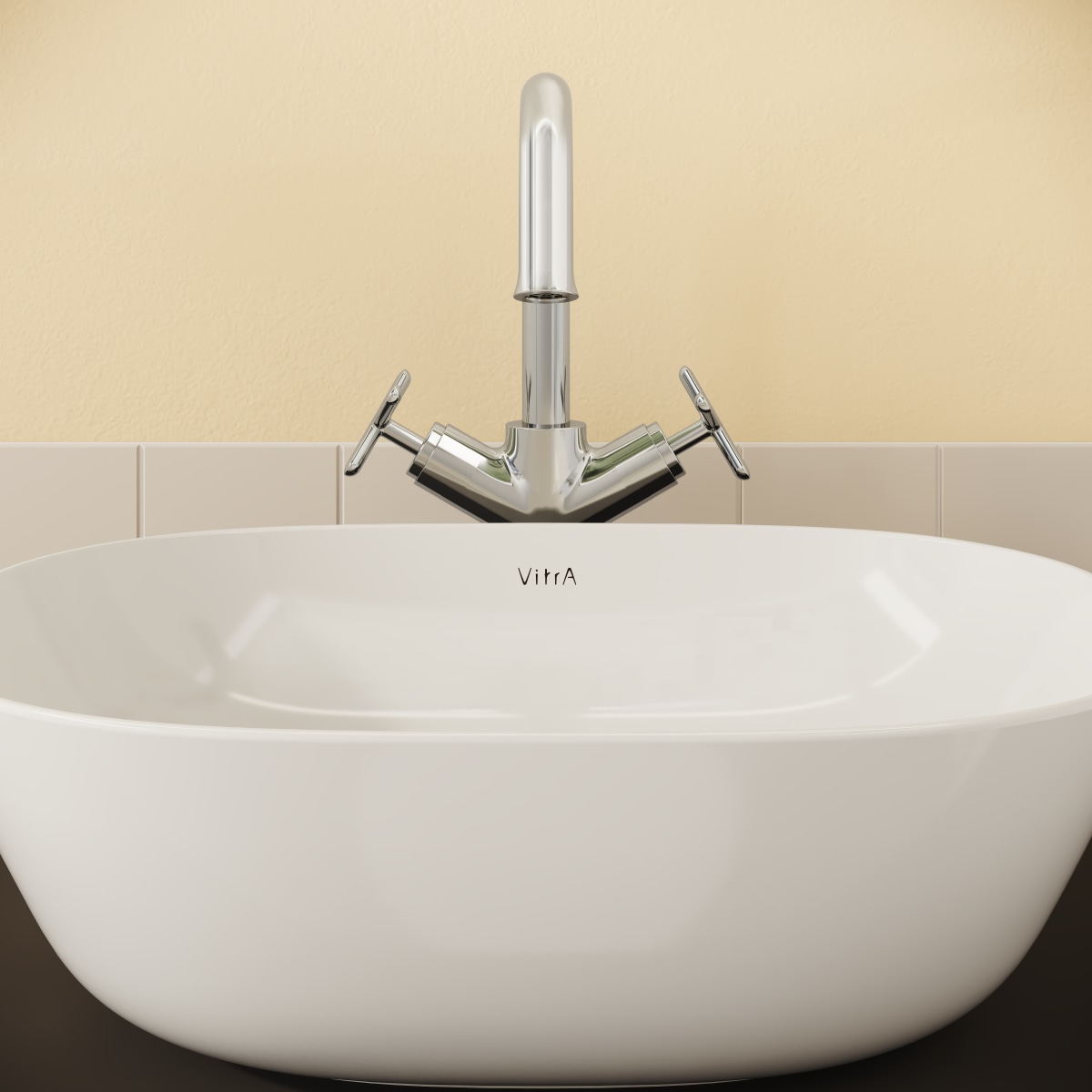 Смеситель для раковины VitrA Origin Classic (Ориджин Классик) A42886 двухрычажный хром латунь