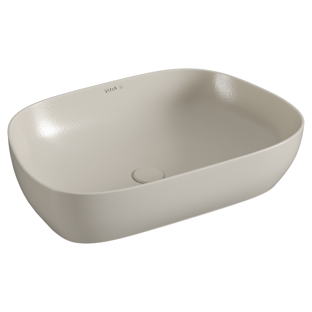 Раковина чаша VitrA Outline Recycled (Аутлайн Ресайклд) 7993B066-0016 63 x 42 см накладная матовая бежевая антибактериальное покрытие Hygiene (Хайджн)