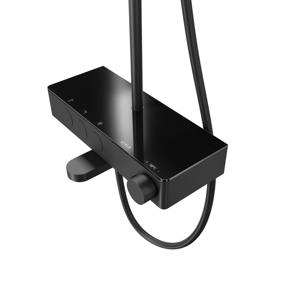 Душевая система VitrA Core Round A4730936EXP с термостатическим смесителем и ручным душем матовая черная
