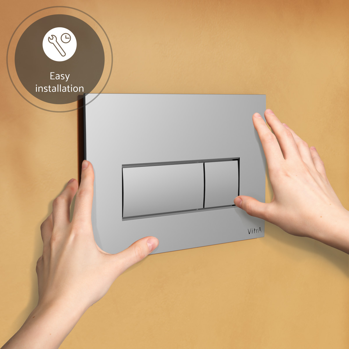 Кнопка смыва для инсталляции VitrA Root (Рут) Square (Скуэр) (Рут Скуэр) 740-2380 глянцевая хром двойный смыв