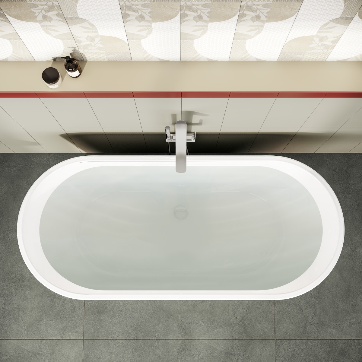 Ванна VitrA Geo (Гео) 65380006000 180 x 80,5 см отдельностоящая акриловая прямоугольная белая