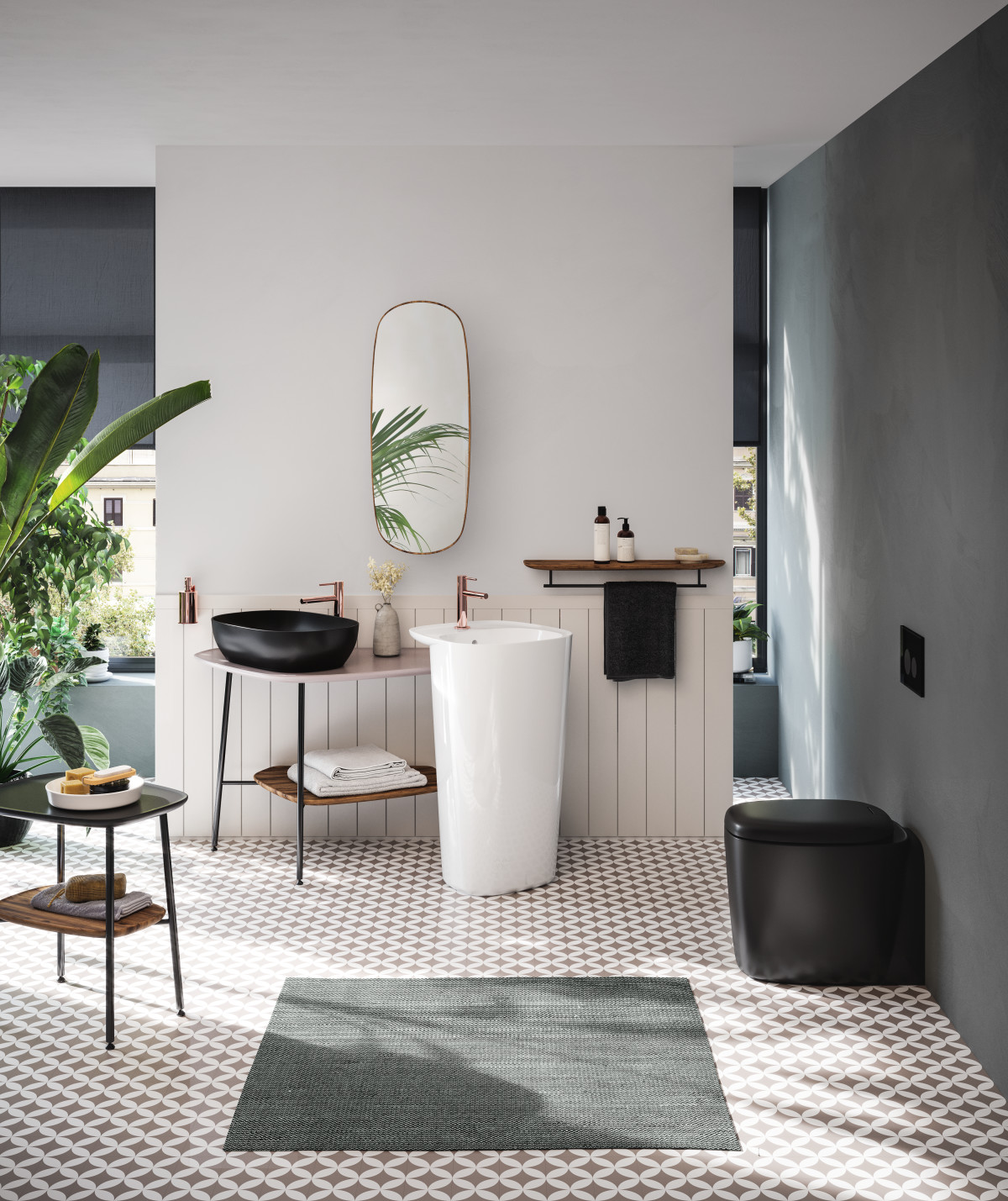 Раковина чаша VitrA Plural 7810B483-0016 45 x 38 см накладная матовая черная антибактериальное покрытие Hygiene + Clean