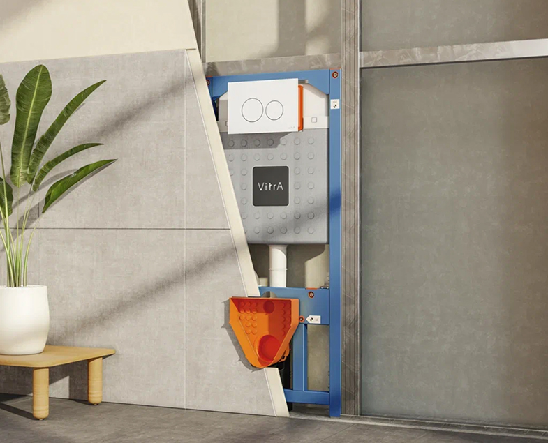Комплект Vitra Zentrum Инсталяция VitrA V12 с подвесным унитазом Vitra Zentrum и клавиша смыва