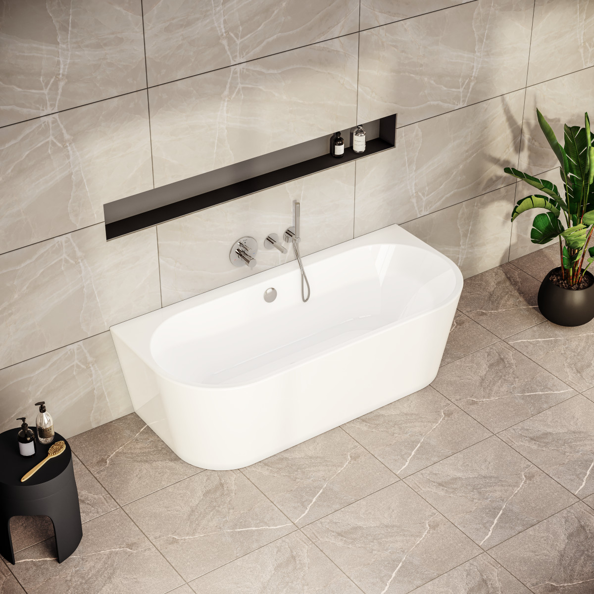 Ванна VitrA Geo 65420006000 180 x 80,5 см отдельностоящая акриловая прямоугольная белая