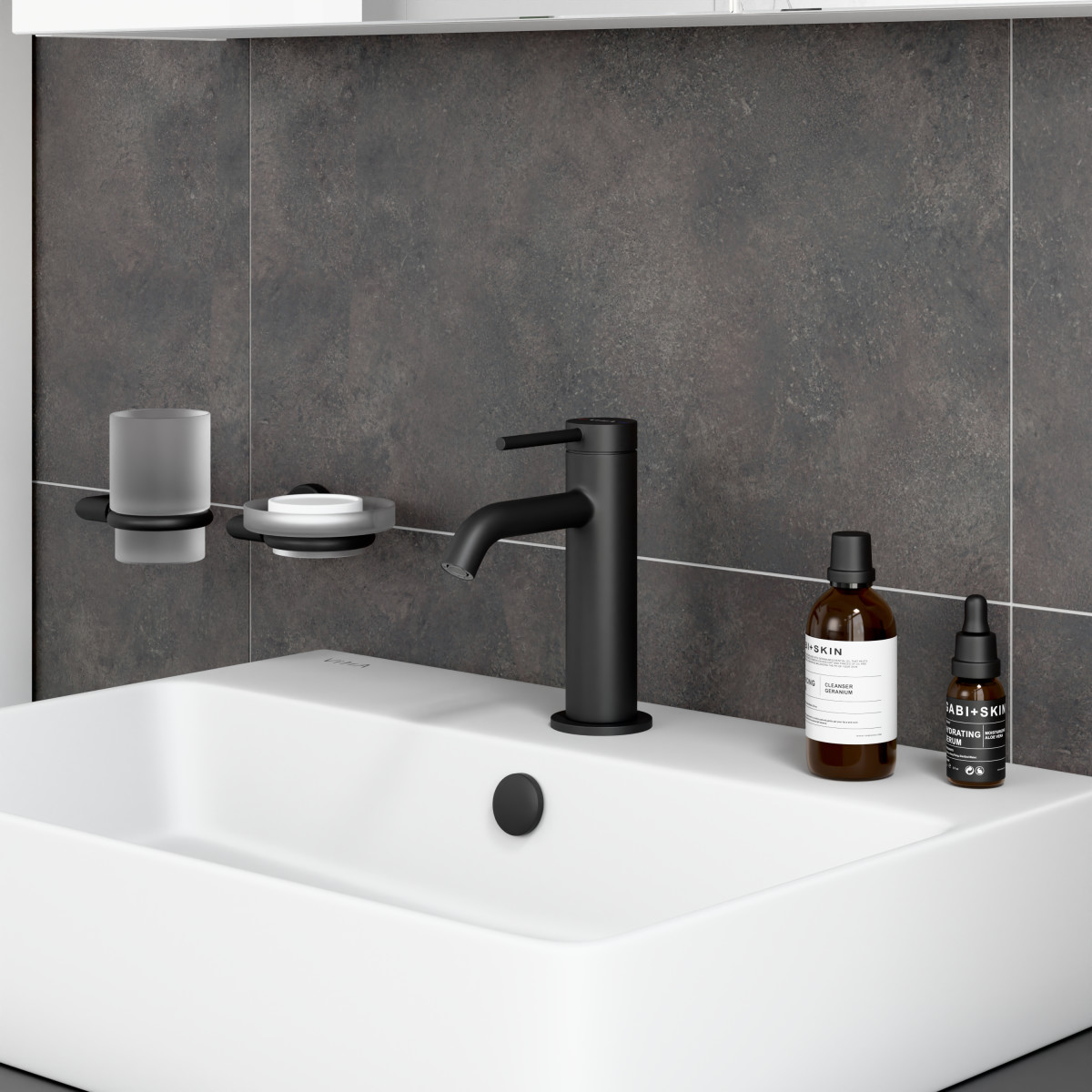 Смеситель для раковины VitrA Minimax Round (Раунд) (Минимакс Раунд) A4353036EXP однорычажный матовый черный латунь