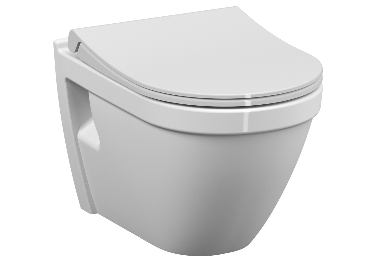 Инсталляция с унитазом VitrA Sento 9830B003-7207 комплект 4 в 1 с сиденьем микролифт безободковый цвет клавиши матовый хром