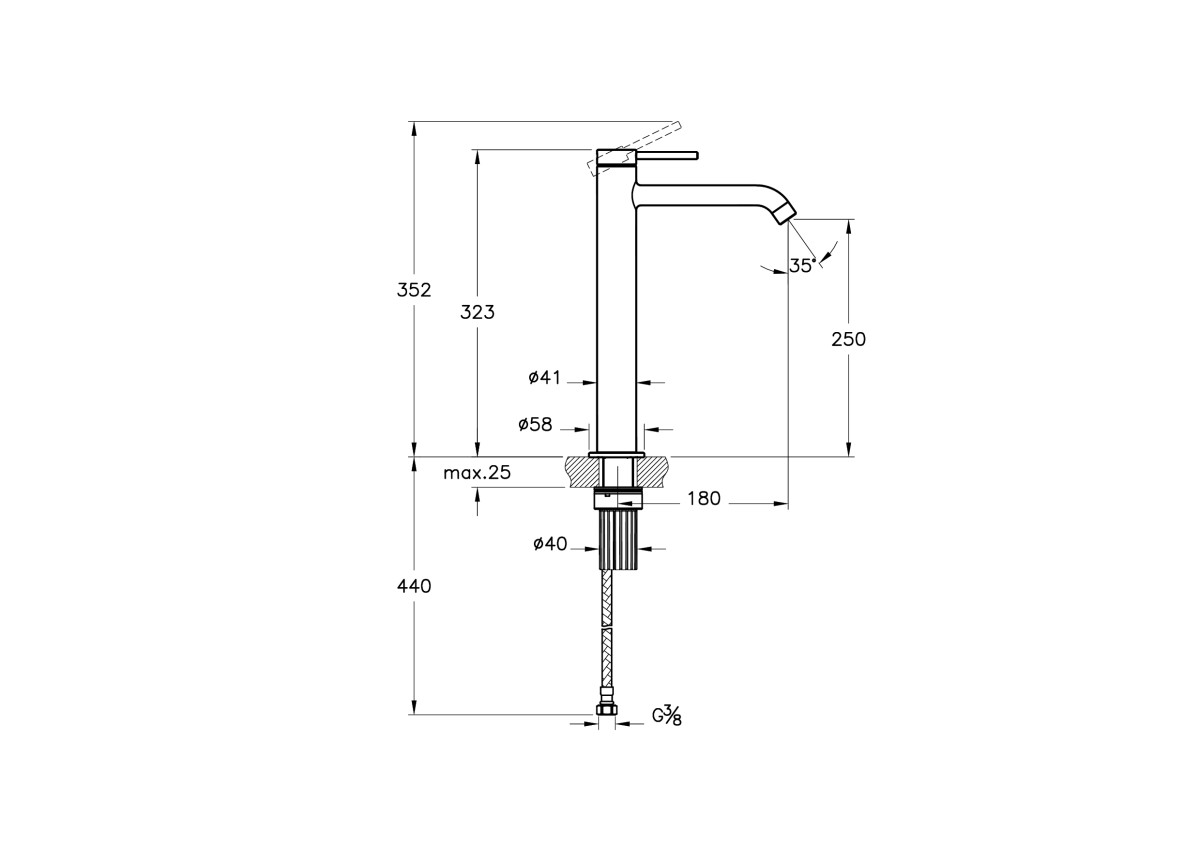 Смеситель для раковины-чаши VitrA Minimax Round A43534EXP однорычажный хром латунь