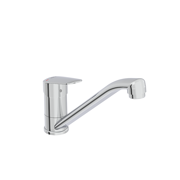 Смеситель для кухни VitrA Flow Round A43429EXP с поворотным изливом однорычажный хром латунь