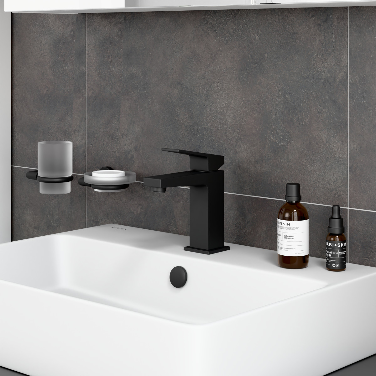 Смеситель для раковины VitrA Minimax S (Минимакс С)quare (Минимакс Скуэр) A4372036EXP однорычажный матовый черный латунь