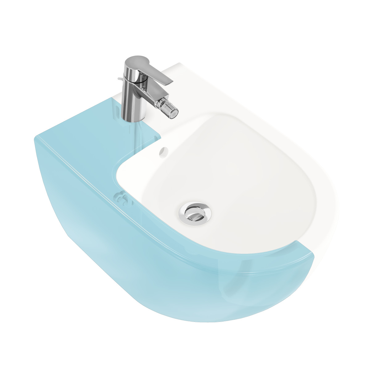 Биде VitrA Sento (Сенто) 4338B003-1046 подвесное белое с отверстием под смеситель покрытие Hygiene (Хайджн)