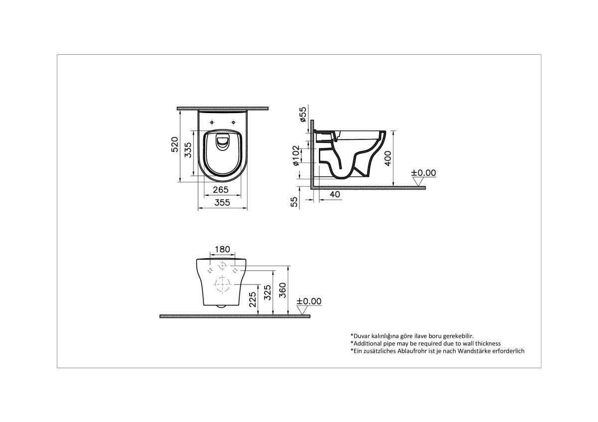 Инсталляция с унитазом VitrA Zentrum Round (Зентрум Раунд) 9879B003-7200 комплект 4 в 1 с сиденьем микролифт безободковый цвет клавиши глянцевый хром